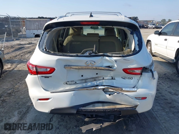 2014 Infiniti QX60 with VIN 5N1AL0MM7EC511196, listed as a IAAI auction lot 42028198 with 109,313 mi miles and . Bid and sale history available at DreamBid. Image 6.