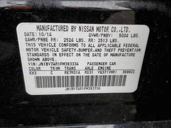 2015 Infiniti Q50 Premium with VIN JN1BV7AR1FM393334, listed as a Copart auction lot 53774125 with Not provided miles and Salvage title. Bid and sale history available at DreamBid. Image 12.