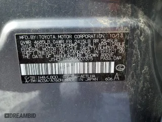 2014 Lexus IS 250 with VIN JTHCF1D22E5007375, listed as a Copart auction lot 45572515 with 16,865 mi miles and Salvage Title. Bid and sale history available at carsss.com. Image 13.