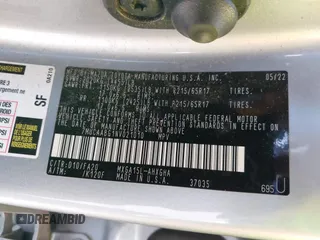 2022 Toyota Corolla Cross LE z VIN 7MUCAABG1NV021010, wystawiony jako IAAI lot #42082415 z przebiegiem 30 395 mil mil oraz . Historia ofert i sprzedaży dostępna na DreamBid. Obrazek 9.