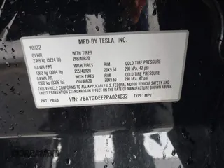 2023 Tesla Model Y Long Range with VIN 7SAYGDEE2PA024032, listed as a IAAI auction lot 41213403 with 23,418 mi miles and . Bid and sale history available at DreamBid. Image 9.