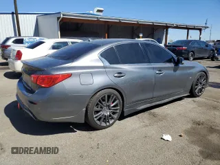 2016 Infiniti Q50 Premium with VIN JN1EV7AR8GM342377, listed as a Copart auction lot 50598545 with 91,556 mi miles and Salvage Title. Bid and sale history available at DreamBid. Image 3.
