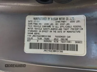 2008 Infiniti G37 Coupe Journey with VIN JNKCV64E38M101396, listed as a IAAI auction lot 42049780 with 128,809 mi miles. Bid and sale history available at carsss.com. Image 9.