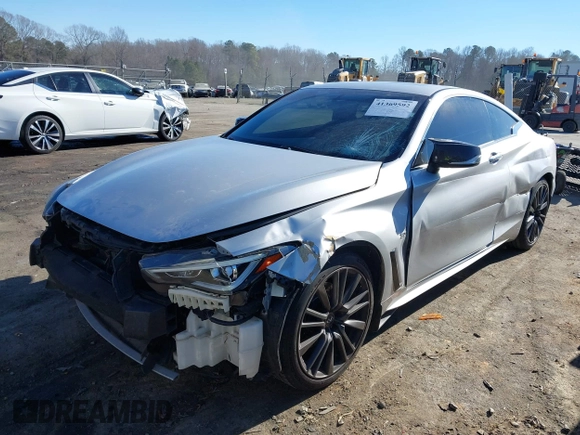 2018 Infiniti Q60 3.0t LUXE with VIN JN1EV7EL9JM391021, listed as a IAAI auction lot 41369592 with 112,732 mi miles. Bid and sale history available at carsss.com. Image 18.