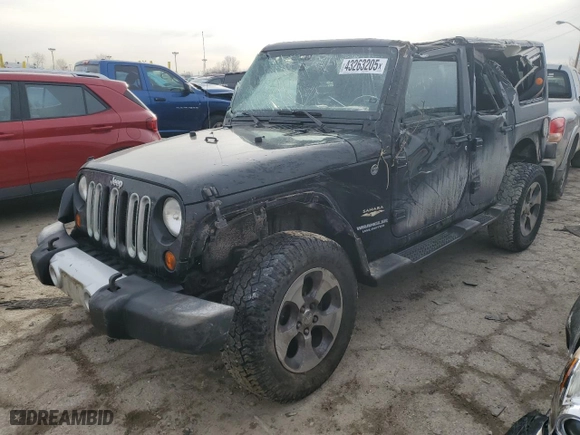 2013 Jeep Wrangler Unlimited Sahara with VIN 1C4BJWEG2DL525547, listed as a Copart auction lot 43263205 with 116,979 mi miles and Salvage Title. Bid and sale history available at carsss.com. Image 1.