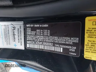 2015 BMW M4 z VIN WBS3U9C5XFJ968082, wystawiony jako IAAI lot #41513593 z przebiegiem 57 715 mil mil oraz . Historia ofert i sprzedaży dostępna na DreamBid. Obrazek 9.