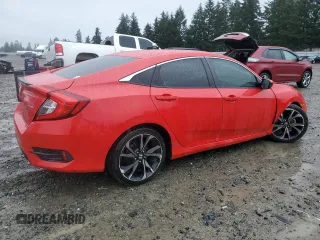 2020 Honda Civic Sedan Sport with VIN 2HGFC2F81LH524883, listed as a Copart auction lot 50175745 with 54,751 mi miles and Salvage Title. Bid and sale history available at carsss.com. Image 3.