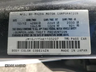 2014 Mazda Mazda6 i Touring with VIN JM1GJ1T56E1103207, listed as a Copart auction lot 49745785 with 248,835 mi miles and Clean Title. Bid and sale history available at carsss.com. Image 12.