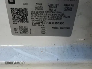 2020 Chevrolet Silverado 1500 LTZ with VIN 3GCUYGED1LG366550, listed as a Copart auction lot 47831655 with 51,271 mi miles and Salvage Title. Bid and sale history available at DreamBid. Image 13.