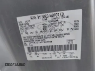 2012 Ford F-150 XL with VIN 1FTFX1ET8CFB57985, listed as a IAAI auction lot 41925009 with 265,900 mi miles. Bid and sale history available at carsss.com. Image 9.