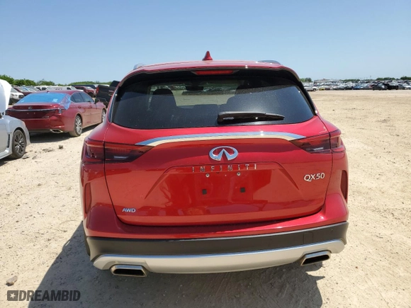 2024 Infiniti QX50 SENSORY with VIN 3PCAJ5EB2RF112760, listed as a Copart auction lot 51296305 with 7,677 mi miles and Salvage Title. Bid and sale history available at carsss.com. Image 6.