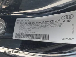 2012 Audi A5 Premium Plus with VIN WAULFAFR6CA023432, listed as a IAAI auction lot 42136688 with Not provided miles and . Bid and sale history available at DreamBid. Image 9.