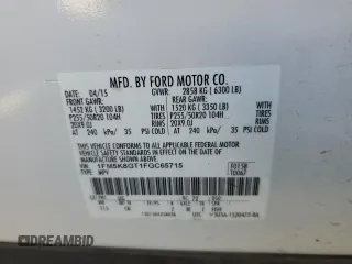 2015 Ford Explorer Sport z VIN 1FM5K8GT1FGC65715, wystawiony jako Copart lot #63768445 z przebiegiem 138 865 mil mil oraz Szkoda całkowita • Salvage title. Historia ofert i sprzedaży dostępna na DreamBid. Obrazek 14.