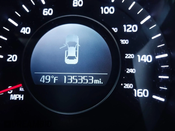 2015 Kia Optima EX with VIN 5XXGN4A7XFG492143, listed as a IAAI auction lot 41383518 with 135,353 mi miles. Bid and sale history available at carsss.com. Image 16.