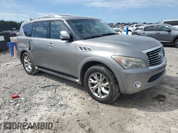 2013 Infiniti QX56 with VIN JN8AZ2NF3D9550303, listed as a Copart auction lot 57771745 with 137,866 mi miles and Salvage title. Bid and sale history available at DreamBid. Image 4.