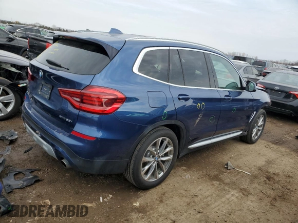 2019 BMW X3 xDrive30i with VIN 5UXTR9C52KLP96443, listed as a Copart auction lot 46327235 with 47,823 mi miles and Clean Title. Bid and sale history available at DreamBid. Image 3.