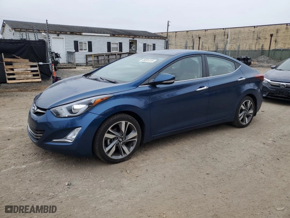 2015 Hyundai Elantra Limited with VIN KMHDH4AE2FU424014, listed as a Copart auction lot 49091015 with 46,928 mi miles and Salvage Title. Bid and sale history available at carsss.com. Image 1.