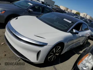 2023 Lucid Air Grand Touring with VIN 50EA1GBA5PA009888, listed as a Copart auction lot 64742124 with 9,311 mi miles and Salvage Title. Bid and sale history available at carsss.com. Image 1.