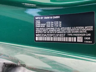 2023 BMW M4 Competition with VIN WBS33AZ03PCL91837, listed as a Copart auction lot 78553184 with 19,865 mi miles and Salvage Title. Bid and sale history available at carsss.com. Image 12.