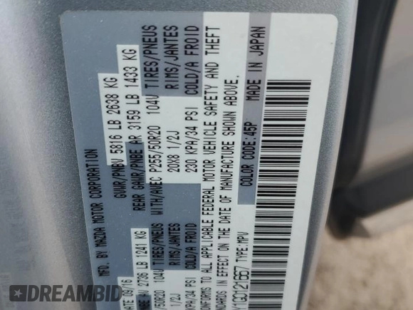 2016 Mazda CX-9 Signature with VIN JM3TCBEY1G0121667, listed as a Copart auction lot 54974805 with Not provided miles and Salvage title. Bid and sale history available at DreamBid. Image 12.