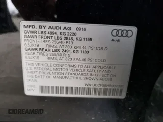 2017 Audi Q3 Premium Plus with VIN WA1JCCFS5HR007386, listed as a Copart auction lot 44959054 with 89,305 mi miles and Salvage title. Bid and sale history available at DreamBid. Image 13.