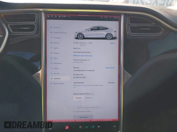 2013 Tesla Model S z VIN 5YJSA1CG0DFP22533, wystawiony jako IAAI lot #42519702 z przebiegiem 168 313 mil mil oraz . Historia ofert i sprzedaży dostępna na DreamBid. Obrazek 19.