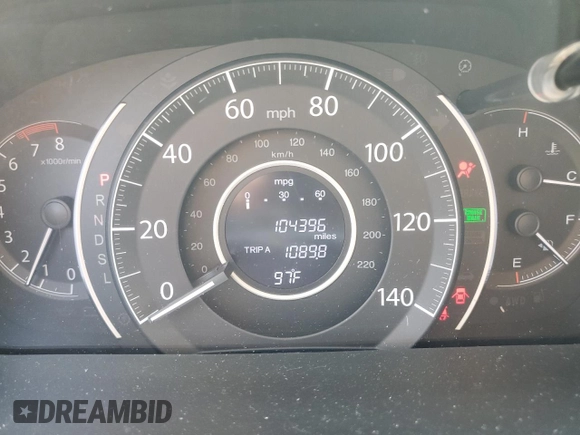 2015 Honda CR-V EX-L with VIN 5J6RM4H70FL064335, listed as a Copart auction lot 62815244 with 104,396 mi miles and Salvage Title. Bid and sale history available at carsss.com. Image 9.