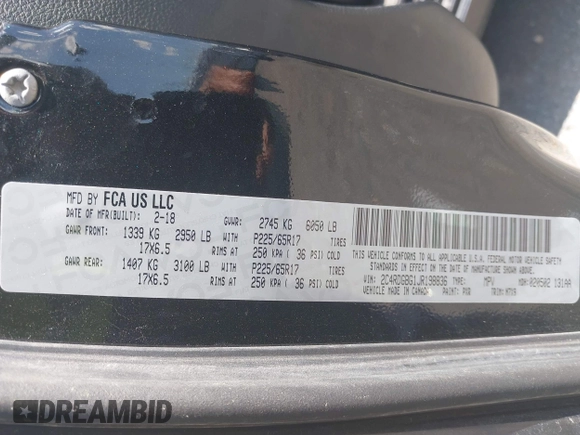 2018 Dodge Grand Caravan SE Plus with VIN 2C4RDGBG1JR198836, listed as a IAAI auction lot 42184601 with 95,576 mi miles and . Bid and sale history available at DreamBid. Image 9.