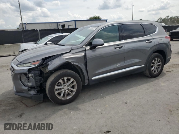 2019 Hyundai Santa Fe SEL z VIN 5NMS33ADXKH092904, wystawiony jako Copart lot #55570725 z przebiegiem 110 351 mil mil oraz Szkoda całkowita • Salvage title. Historia ofert i sprzedaży dostępna na DreamBid. Obrazek 1.