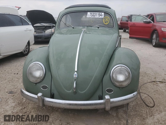 1957 Volkswagen Beetle with VIN 1308207, listed as a Copart auction lot 75331194 with 64,862 mi miles and Non Repairable. Bid and sale history available at DreamBid. Image 5.