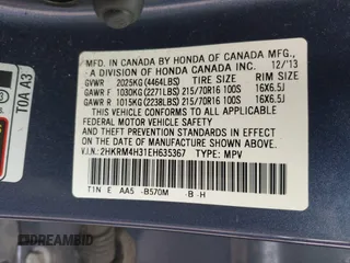 2014 Honda CR-V LX z VIN 2HKRM4H31EH635367, wystawiony jako IAAI lot #41753670 z przebiegiem 158 300 mil mil oraz . Historia ofert i sprzedaży dostępna na DreamBid. Obrazek 9.