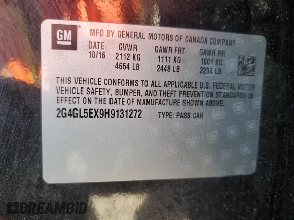 2017 Buick Regal Sport Touring with VIN 2G4GL5EX9H9131272, listed as a Copart auction lot 61402624 with 80,701 mi miles and Clean Title. Bid and sale history available at carsss.com. Image 12.