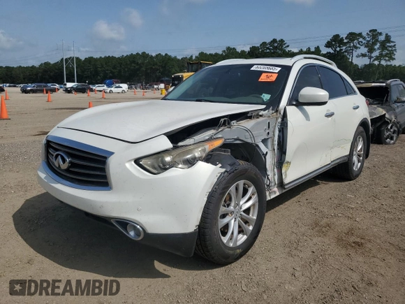 2014 Infiniti QX70 with VIN JN8CS1MU3EM451423, listed as a Copart auction lot 63205685 with 134,192 mi miles and Salvage title. Bid and sale history available at DreamBid. Image 1.