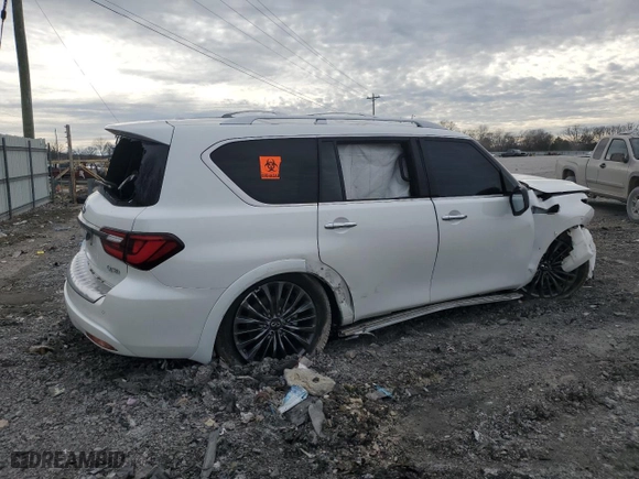 2024 Infiniti QX80 SENSORY with VIN JN8AZ2BE6R9326123, listed as a Copart auction lot 43717935 with 0 mi miles and Salvage Title. Bid and sale history available at carsss.com. Image 3.