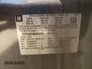 2011 GMC Terrain SLE-2 with VIN 2CTFLSE58B6404860, listed as a Copart auction lot 61456805 with 189,537 mi miles and Clean title. Bid and sale history available at DreamBid. Image 13.