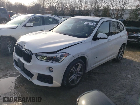 2017 BMW X1 xDrive28i with VIN WBXHT3C3XH5F77236, listed as a Copart auction lot 46406215 with 156,446 mi miles and Salvage Title. Bid and sale history available at DreamBid. Image 1.