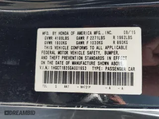 2016 Honda Accord Coupe LX-S with VIN 1HGCT1B35GA001653, listed as a IAAI auction lot 41756197 with 167,897 mi miles. Bid and sale history available at carsss.com. Image 9.