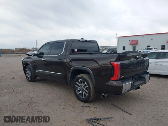 2023 Toyota Tundra 1794 Edition with VIN 5TFMA5AB1PX021419, listed as a IAAI auction lot 41359917 with 41,258 mi miles and . Bid and sale history available at DreamBid. Image 3.