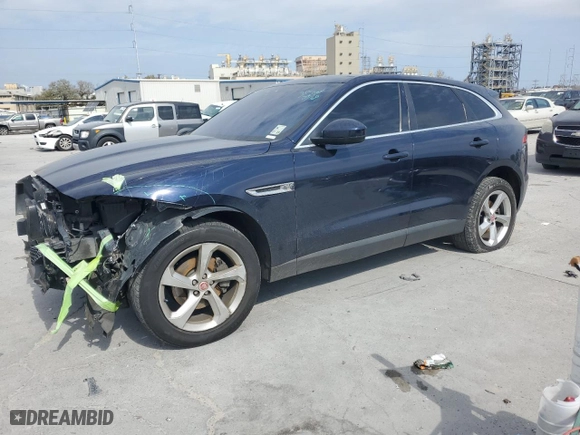 2020 Jaguar F-PACE 25t Premium with VIN SADCJ2FX2LA631362, listed as a Copart auction lot 46806925 with 115,697 mi miles and Salvage Title. Bid and sale history available at carsss.com. Image 1.