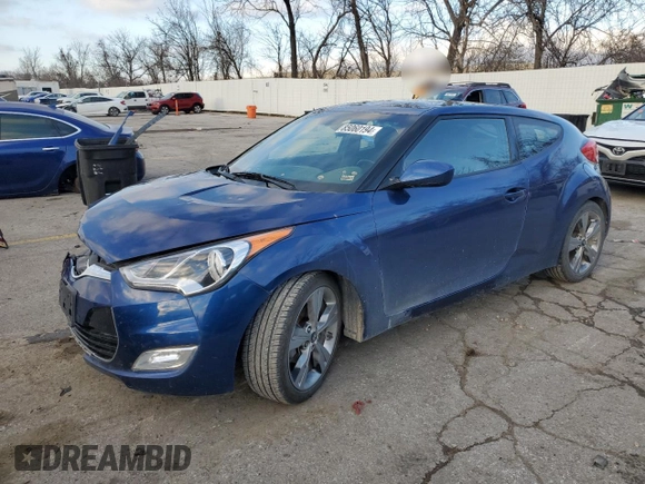 2017 Hyundai Veloster Value Edition with VIN KMHTC6AD0HU320220, listed as a Copart auction lot 85060194 with 115,355 mi miles and Salvage Title. Bid and sale history available at carsss.com. Image 1.