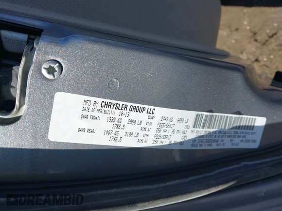 2014 Chrysler Town & Country Touring with VIN 2C4RC1BG8ER208400, listed as a IAAI auction lot 41611970 with 105,589 mi miles. Bid and sale history available at carsss.com. Image 9.