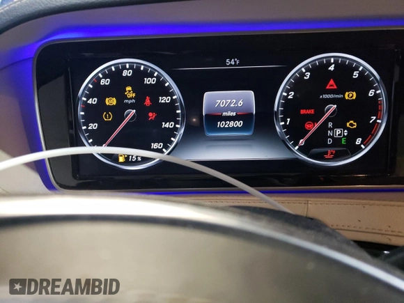2015 Mercedes-Benz S 550 with VIN WDDUG8FB0FA110107, listed as a Copart auction lot 44601705 with 102,800 mi miles and Clean Title. Bid and sale history available at DreamBid. Image 9.