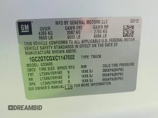 2012 Chevrolet Express Cargo with VIN 1GCZGTCGXC1147602, listed as a IAAI auction lot 42396258 with 286,796 mi miles and . Bid and sale history available at DreamBid. Image 9.