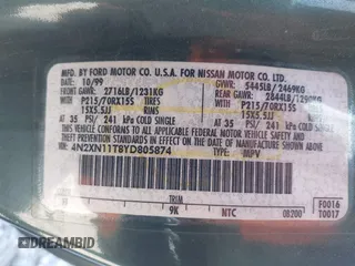 2000 Nissan Quest GXE z VIN 4N2XN11T8YD805874, wystawiony jako IAAI lot #41940081 z przebiegiem 206 269 mil mil oraz . Historia ofert i sprzedaży dostępna na DreamBid. Obrazek 9.