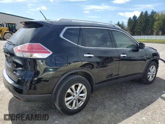 2015 Nissan Rogue SV with VIN KNMAT2MV1FP507924, listed as a Copart auction lot 55219075 with 129,108 mi miles and Salvage Title. Bid and sale history available at carsss.com. Image 3.