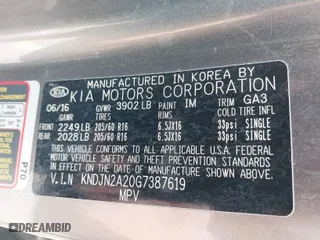 2016 Kia Soul with VIN KNDJN2A20G7387619, listed as a IAAI auction lot 41901785 with 142,114 mi miles. Bid and sale history available at carsss.com. Image 9.