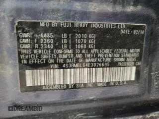 2014 Subaru Legacy Limited z VIN 4S3BMBL64E3026695, wystawiony jako Copart lot #50685625 z przebiegiem 177 537 mil mil oraz Szkoda całkowita • Salvage title. Historia ofert i sprzedaży dostępna na DreamBid. Obrazek 15.