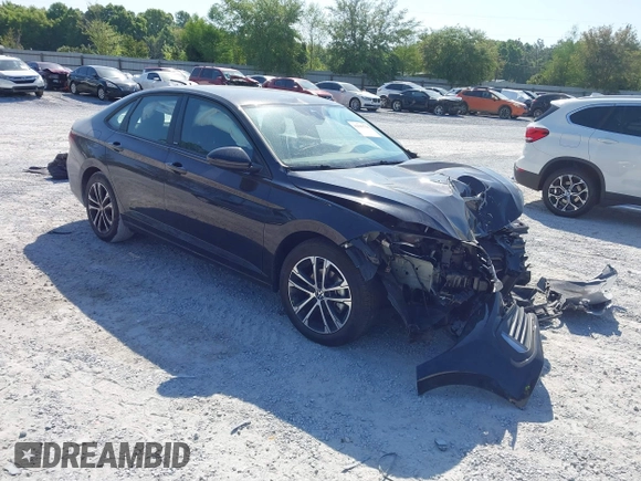 2024 Volkswagen Jetta Sport with VIN 3VWAM7BUXRM064443, listed as a IAAI auction lot 42049756 with 9,722 mi miles and . Bid and sale history available at DreamBid. Image 1.