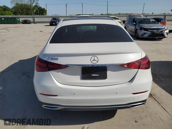 2023 Mercedes-Benz C 300 with VIN W1KAF4GB4PR070999, listed as a Copart auction lot 52295915 with 27,430 mi miles and Salvage Title. Bid and sale history available at carsss.com. Image 6.