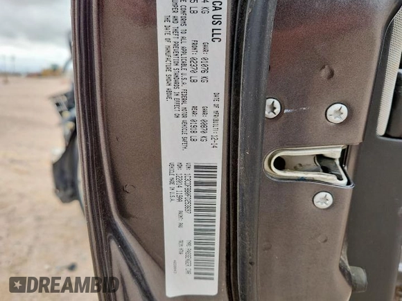 2015 Dodge Dart SXT with VIN 1C3CDFBB0FD253697, listed as a Copart auction lot 63331215 with 43,467 mi miles and Salvage title. Bid and sale history available at DreamBid. Image 13.